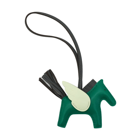 HERMES BAG CHARM RODEO PEGASUS PM VERT MOYEN VERT PEPPERMINT ARDOISE AGNEAU MILO 2026 G STAMP 90339171