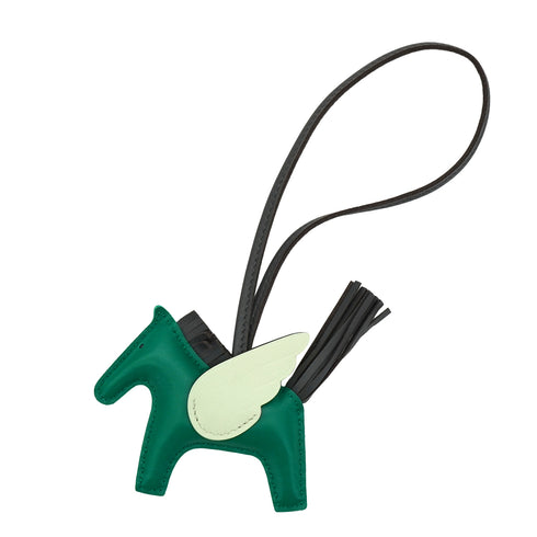 HERMES BAG CHARM RODEO PEGASUS PM VERT MOYEN VERT PEPPERMINT ARDOISE AGNEAU MILO 2026 G STAMP 90339172