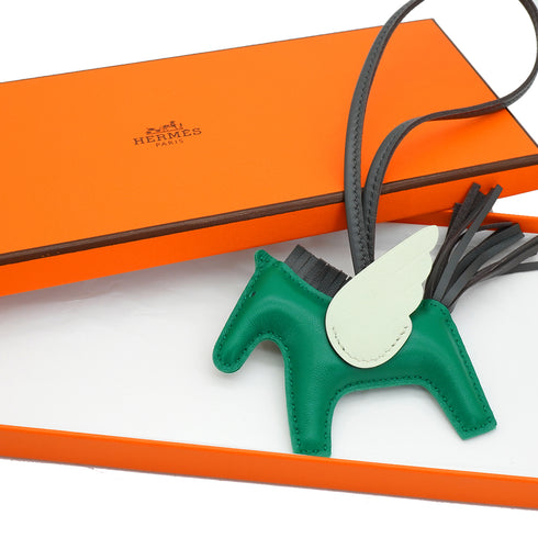 HERMES BAG CHARM RODEO PEGASUS PM VERT MOYEN VERT PEPPERMINT ARDOISE AGNEAU MILO 2026 G STAMP 90339172