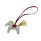 HERMES BAG CHARM RODEO PM BLEU GLACIER CURRY ROUGE H AGNEAU MILO 2017 A STAMP 90320164
