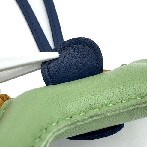 HERMES BAG CHARM RODEO PM VERT CRIQUET BLEU DE MALTE SESAMI AGNEAU MILO 2022 U STAMP 90312944