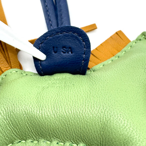HERMES BAG CHARM RODEO PM VERT CRIQUET BLEU DE MALTE SESAMI AGNEAU MILO 2022 U STAMP 90313675