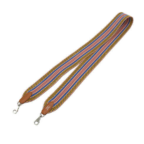 HERMES BANDOULIERE SANGLES CAVAL 50MM SHOULDER STRAP JAUNE AMBRE ROSE ETE GOLD TOILE SWIFT 2018 C 90339669