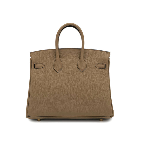 HERMES BIRKIN 25 BEIGE MARFA TOGO HAND BAG 2024 W STAMP GOLD HARDWARE 90325351