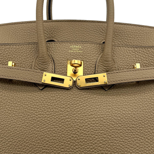 HERMES BIRKIN 25 BEIGE MARFA TOGO HAND BAG 2024 W STAMP GOLD HARDWARE 90325351