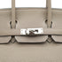 HERMES BIRKIN 25 BEIGE TAURILLON CLEMENCE HAND BAG 2010 SQUARE N PALLADIUM HARDWARE 90351040