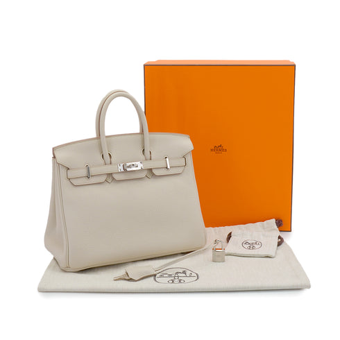 HERMES BIRKIN 25 BETON TOGO HAND BAG 2025 K STAMP PALLADIUM HARDWARE 90340493