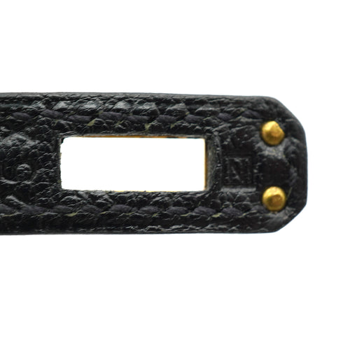HERMES BIRKIN 25 BLACK CHEVRE HAND BAG 2010 SQUARE N GOLD HARDWARE 90340167
