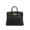 HERMES BIRKIN 25 BLACK CHEVRE HAND BAG 2010 SQUARE N GOLD HARDWARE 90340167