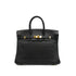 HERMES BIRKIN 25 BLACK CHEVRE HAND BAG 2010 SQUARE N GOLD HARDWARE 90340167
