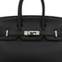 HERMES BIRKIN 25 BLACK TAURILLON CLEMENCE HAND BAG 2010 SQUARE N PALLADIUM HARDWARE 90312935