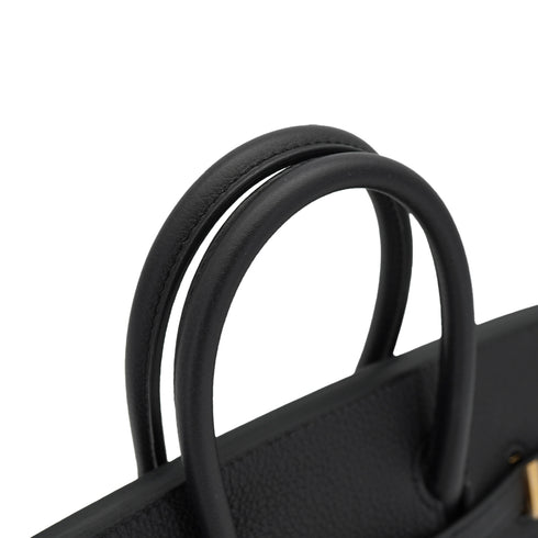HERMES BIRKIN 25 BLACK TOGO HAND BAG 2026 G STAMP GOLD HARDWARE 90326677