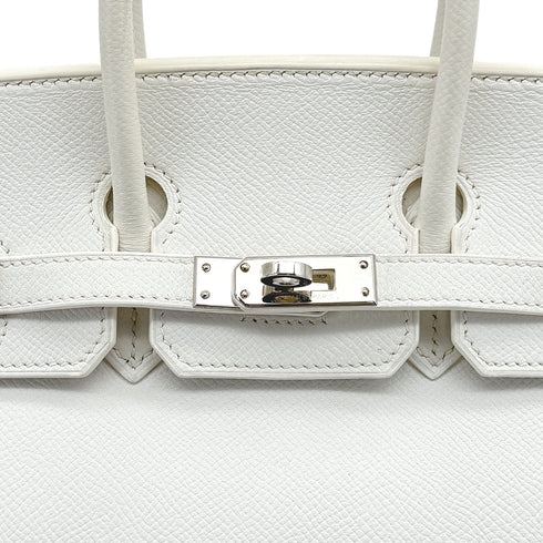 HERMES BIRKIN 25 BLANC VEAU EPSOM HAND BAG 2009 SQUARE M PALLADIUM HARDWARE 90317617