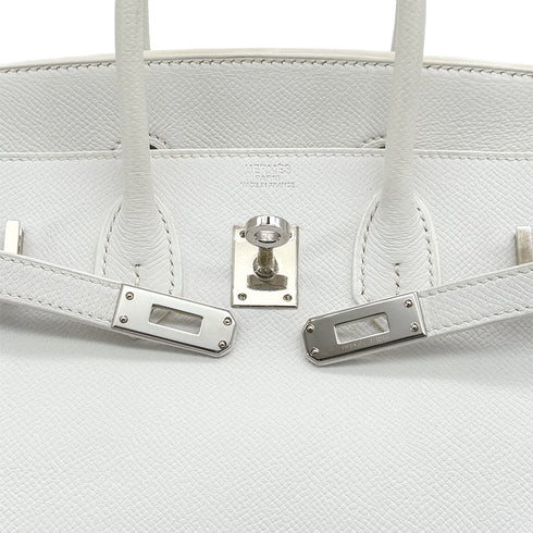 HERMES BIRKIN 25 BLANC VEAU EPSOM HAND BAG 2009 SQUARE M PALLADIUM HARDWARE 90317617