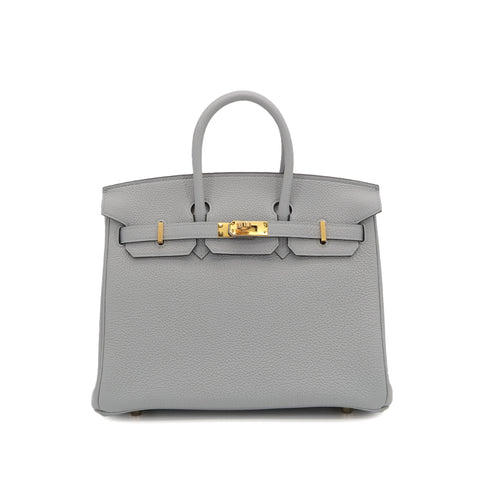 HERMES BIRKIN 25 BLUE GLACIER TOGO HAND BAG 2025 K STAMP GOLD HARDWARE 90325352