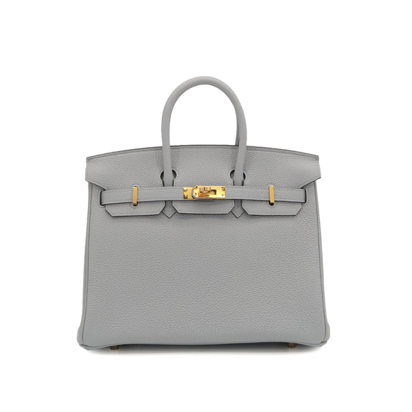 HERMES BIRKIN 25 BLUE GLACIER TOGO HAND BAG 2025 K STAMP GOLD HARDWARE 90325352
