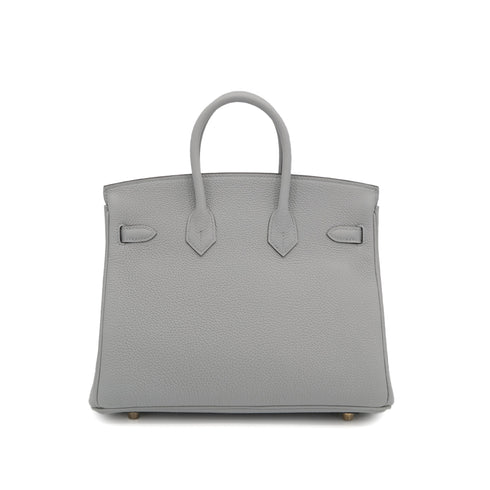 HERMES BIRKIN 25 BLUE GLACIER TOGO HAND BAG 2025 K STAMP GOLD HARDWARE 90325352