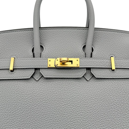 HERMES BIRKIN 25 BLUE GLACIER TOGO HAND BAG 2025 K STAMP GOLD HARDWARE 90325352