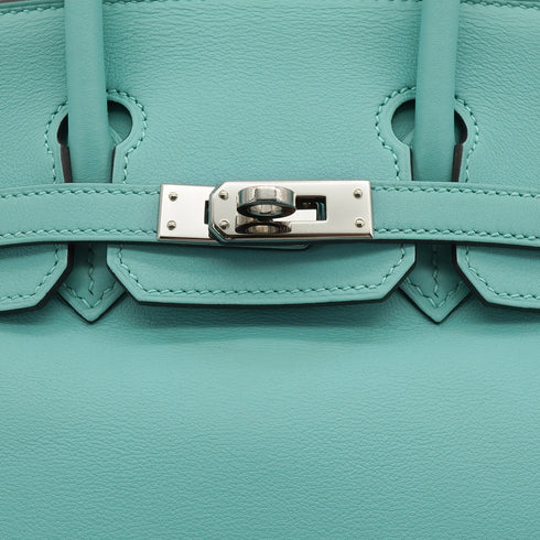 HERMES BIRKIN 25 BLUE ATOLL VEAU SWIFT HAND BAG 2015 T STAMP PALLADIUM HARDWARE 90343018