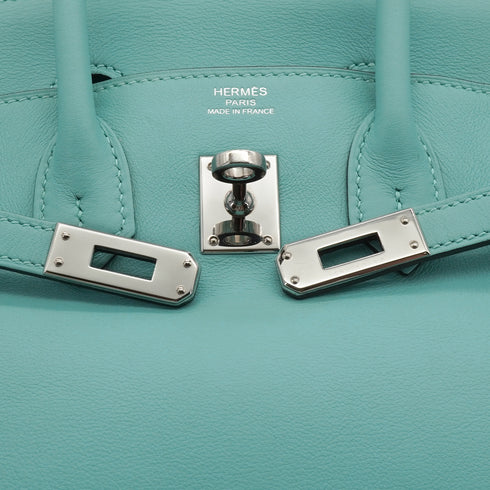 HERMES BIRKIN 25 BLUE ATOLL VEAU SWIFT HAND BAG 2015 T STAMP PALLADIUM HARDWARE 90343018