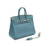 HERMES BIRKIN 25 BLUE JEAN VEAU EPSOM HAND BAG 2006 SQUARE J PALLADIUM HARDWARE 90337654