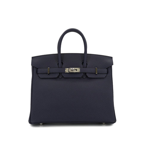 HERMES BIRKIN 25 BLUE NUIT TOGO HAND BAG 2025 K STAMP PALLADIUM HARDWARE 90327143