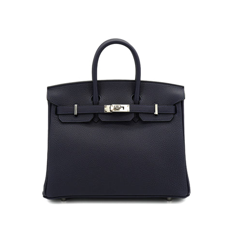 HERMES BIRKIN 25 BLUE NUIT TOGO HAND BAG 2026 G STAMP PALLADIUM HARDWARE 90326666