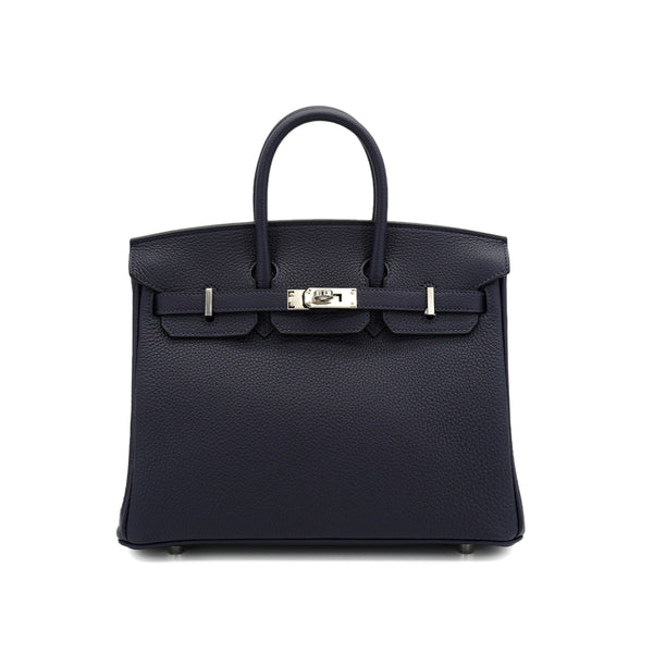 HERMES BIRKIN 25 BLUE NUIT TOGO HAND BAG 2026 G STAMP PALLADIUM HARDWARE 90326666
