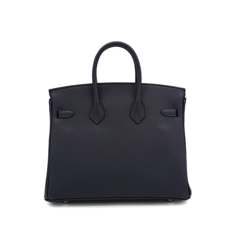 HERMES BIRKIN 25 BLUE NUIT TOGO HAND BAG 2026 G STAMP PALLADIUM HARDWARE 90326666