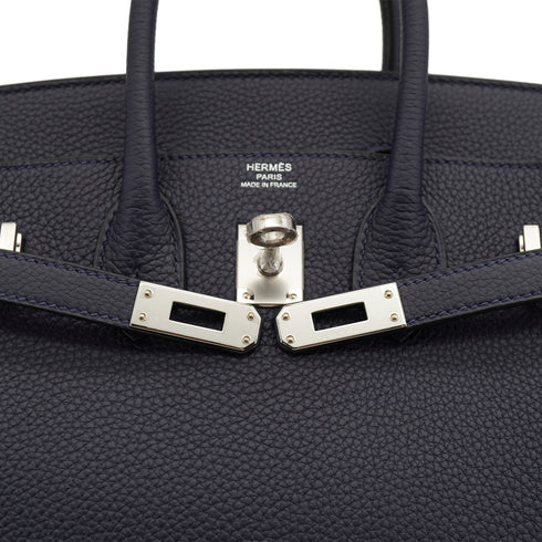 HERMES BIRKIN 25 BLUE NUIT TOGO HAND BAG 2026 G STAMP PALLADIUM HARDWARE 90326666
