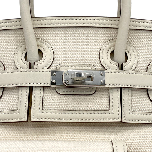 HERMES BIRKIN 25 CARGO NATA VEAU SWIFT TOILE H HAND BAG 2021 Z STAMP PALLADIUM HARDWARE 90324644
