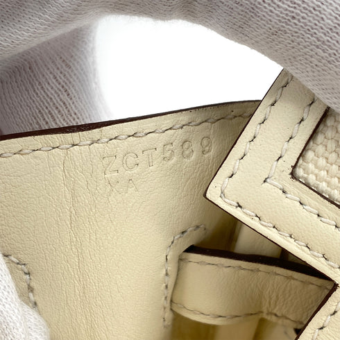 HERMES BIRKIN 25 CARGO NATA VEAU SWIFT TOILE H HAND BAG 2021 Z STAMP PALLADIUM HARDWARE 90324644