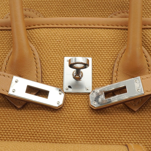 HERMES BIRKIN 25 CARGO SASEMI DESERT TOILE GOELAND VEAU SWIFT HAND BAG 2021 Z STAMP PALLADIUM HARDWARE 90348983