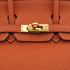 HERMES BIRKIN 25 CUIVRE TOGO HAND BAG 2016 X STAMP GOLD HARDWARE 90334124