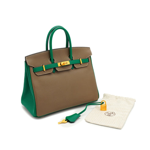 HERMES BIRKIN 25 ETOUPE CACTUS CHEVRE HAND BAG 2020 Y STAMP SPO GOLD HARDWARE 90327313