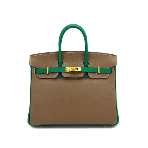 HERMES BIRKIN 25 ETOUPE CACTUS CHEVRE HAND BAG 2020 Y STAMP SPO GOLD HARDWARE 90327313