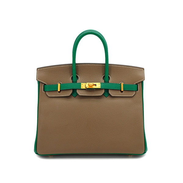 HERMES BIRKIN 25 ETOUPE CACTUS CHEVRE HAND BAG 2020 Y STAMP SPO GOLD HARDWARE 90327313