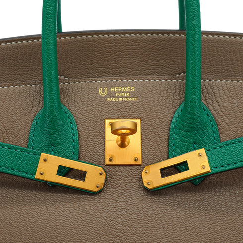 HERMES BIRKIN 25 ETOUPE CACTUS CHEVRE HAND BAG 2020 Y STAMP SPO GOLD HARDWARE 90327313