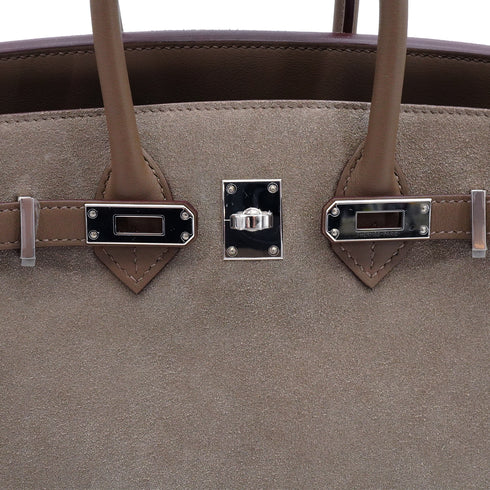 HERMES BIRKIN 25 ETOUPE GRIS CAILLOU GRIZZLY VEAU SWIFT HAND BAG 2023 B STAMP PALLADIUM HARDWARE 90342562