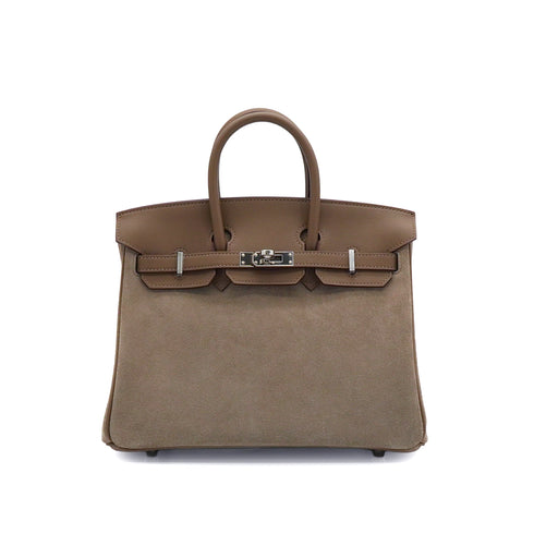 HERMES BIRKIN 25 ETOUPE GRIS CAILLOU GRIZZLY VEAU SWIFT HAND BAG 2023 B STAMP PALLADIUM HARDWARE 90342562