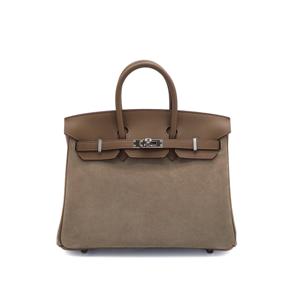 HERMES BIRKIN 25 ETOUPE GRIS CAILLOU GRIZZLY VEAU SWIFT HAND BAG 2023 B STAMP PALLADIUM HARDWARE 90342562