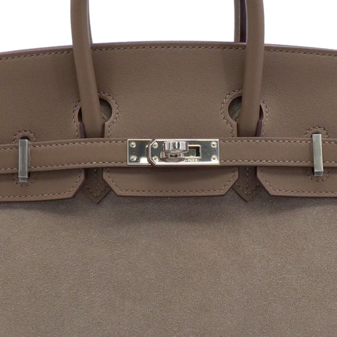 HERMES BIRKIN 25 ETOUPE GRIS CAILLOU GRIZZLY VEAU SWIFT HAND BAG 2023 B STAMP PALLADIUM HARDWARE 90342562