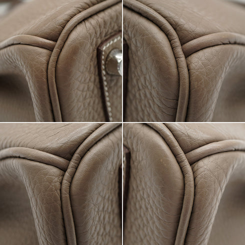 HERMES BIRKIN 25 ETOUPE TOGO HAND BAG 2010 SQUARE N PALLADIUM HARDWARE 90334865