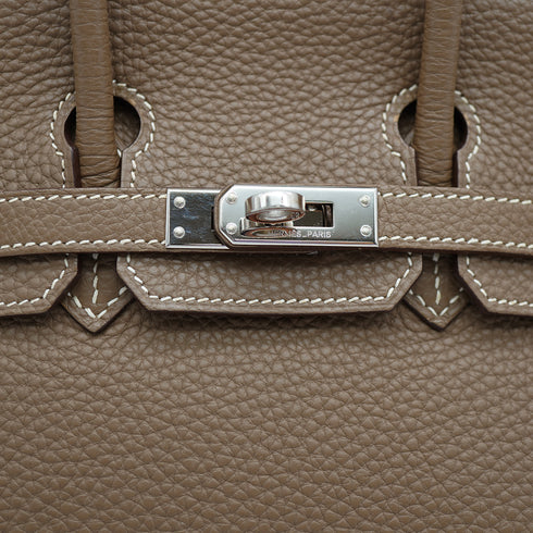 HERMES BIRKIN 25 ETOUPE TOGO HAND BAG 2010 SQUARE N PALLADIUM HARDWARE 90334865