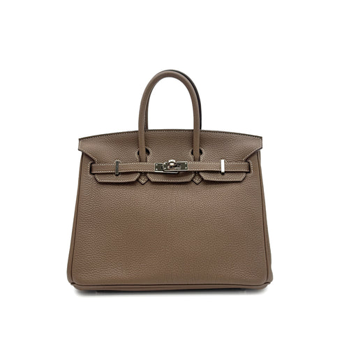HERMES BIRKIN 25 ETOUPE TOGO HAND BAG 2011 SQUARE O PALLADIUM HARDWARE 90313583