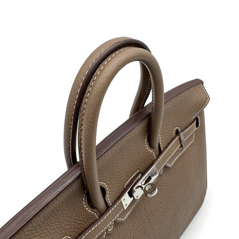 HERMES BIRKIN 25 ETOUPE TOGO HAND BAG 2011 SQUARE O PALLADIUM HARDWARE 90313583