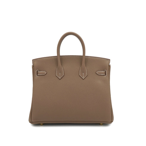 HERMES BIRKIN 25 ETOUPE TOGO HAND BAG 2026 G STAMP GOLD HARDWARE 90335831