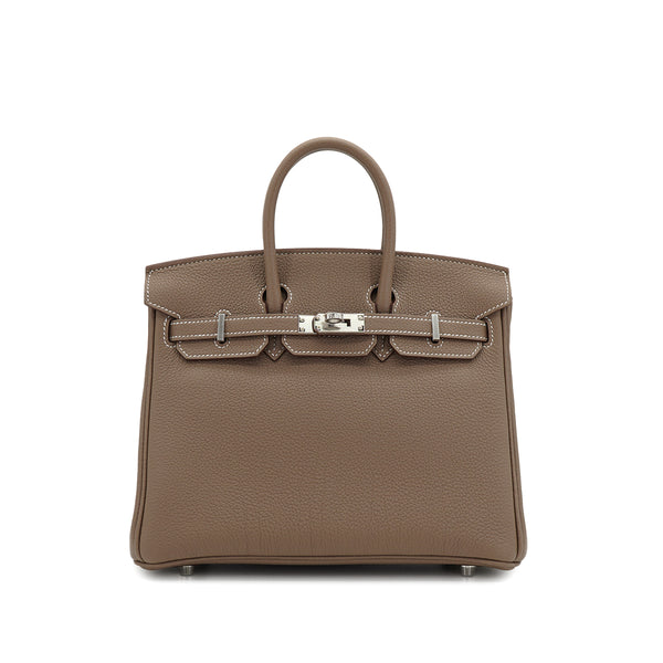 HERMES BIRKIN 25 ETOUPE TOGO HAND BAG 2026 G STAMP PALLADIUM HARDWARE 90335565