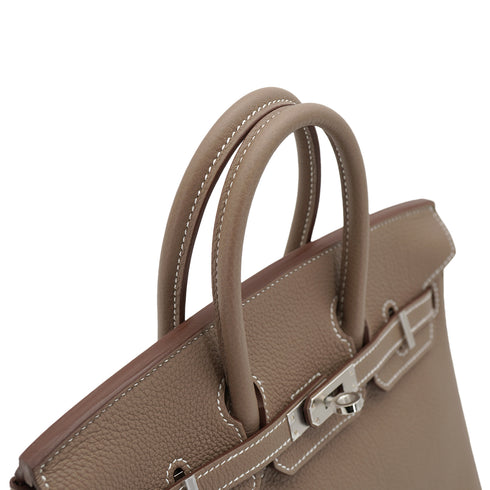 HERMES BIRKIN 25 ETOUPE TOGO HAND BAG 2026 G STAMP PALLADIUM HARDWARE 90335565