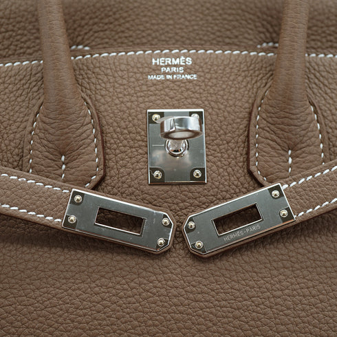 HERMES BIRKIN 25 ETOUPE TOGO HAND BAG 2026 G STAMP PALLADIUM HARDWARE 90335565